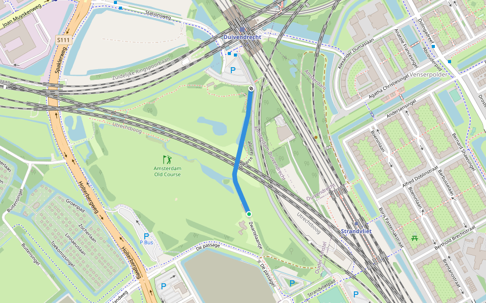 Zwarte laantje walking route map in Duivendrecht