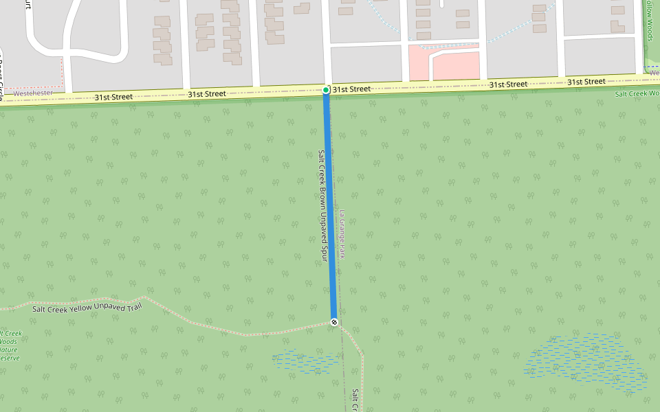 Salt Creek Brown Unpaved Spur walking route map in Westchester