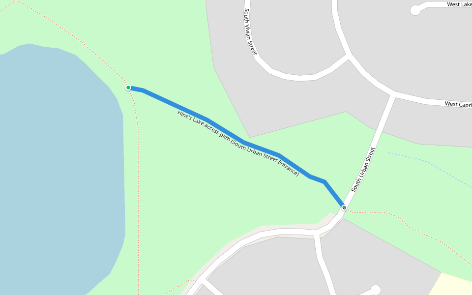 Hine's Lake access path (South Urban Street Entrance)