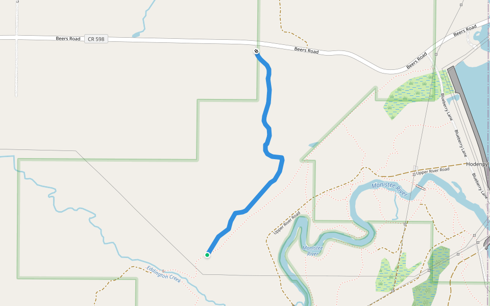Marilla Trailhead Trail walking route map in Mesick