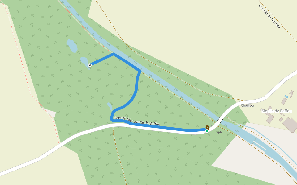 Sentier découverte de Baffou walking route map in Bellevigne-les-Châteaux