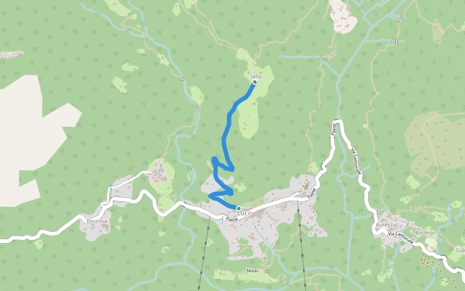 Loco - Sella walking route map in Onsernone