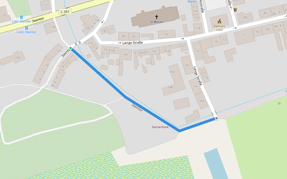 Steintor walking route map in Loitz