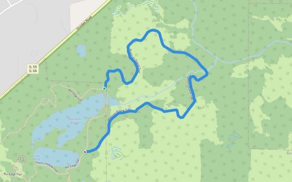 Phantom Prairie Trail walking route map in Tower Lakes