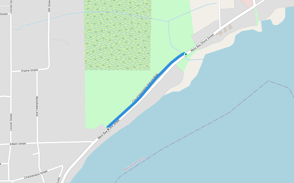 City of Marinette Nature Walk walking route map in Marinette