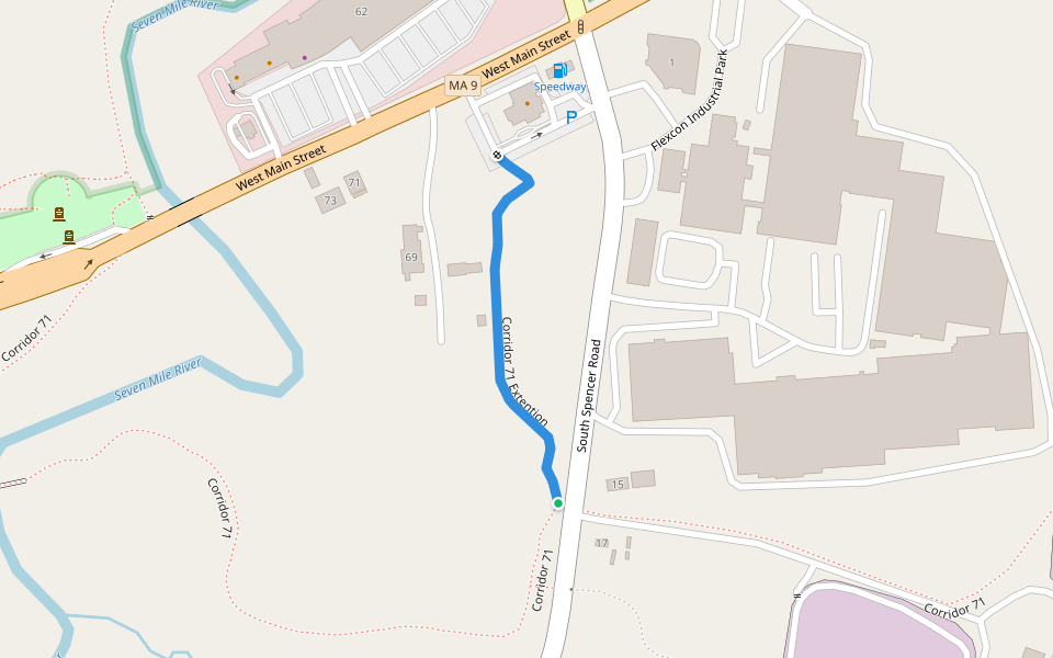 Corridor 71 Extention walking route map in Spencer
