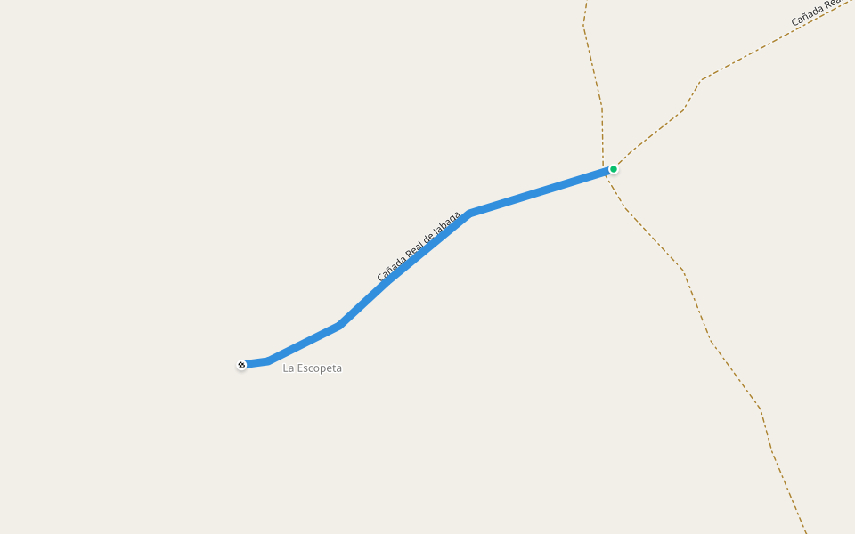 Cañada Real de Jabaga walking route map in Rozalén del Monte