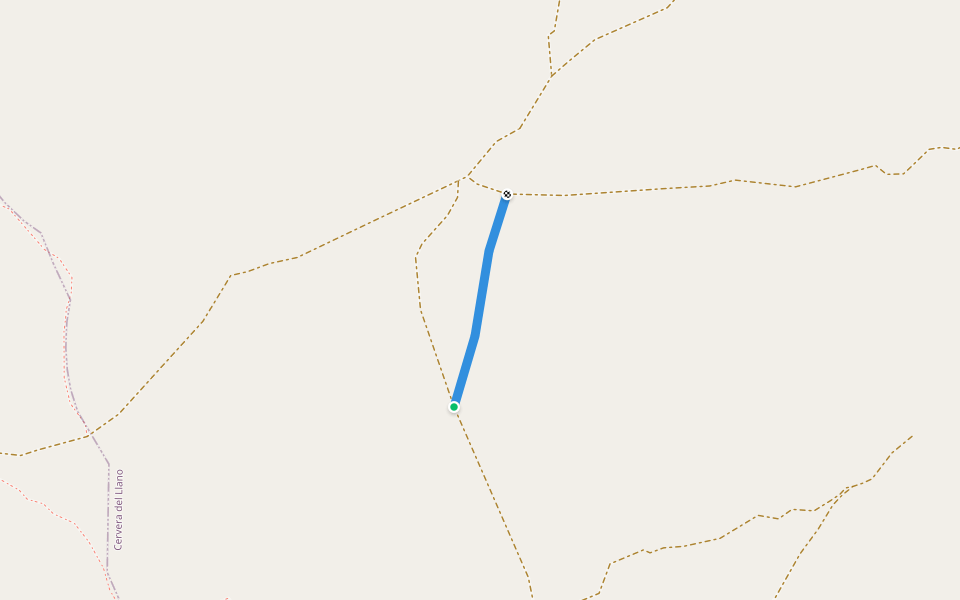 Cañada Real Conquense - Cañada Real de los Chorrros walking route map in Cervera del Llano