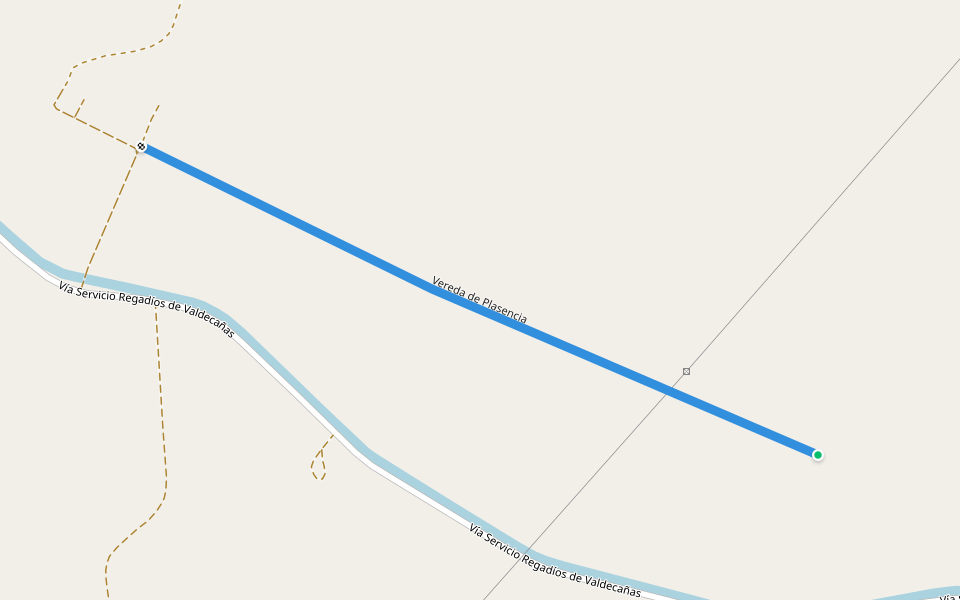 Vereda de Plasencia walking route map in Saucedilla