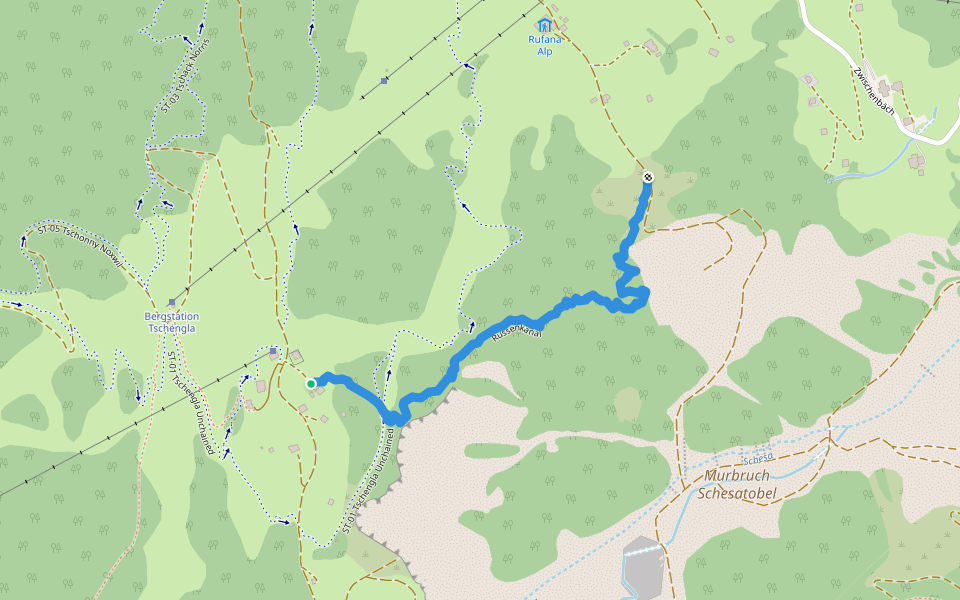 Russenkanal walking route map in Bürserberg