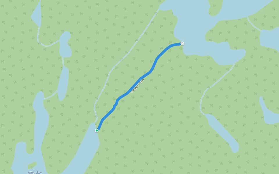 Portage - 600m walking route map in Nobel