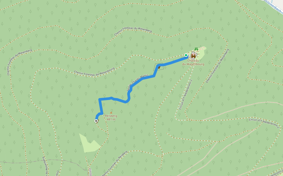 Sentier Charles Mathis walking route map in Niederbronn-les-Bains