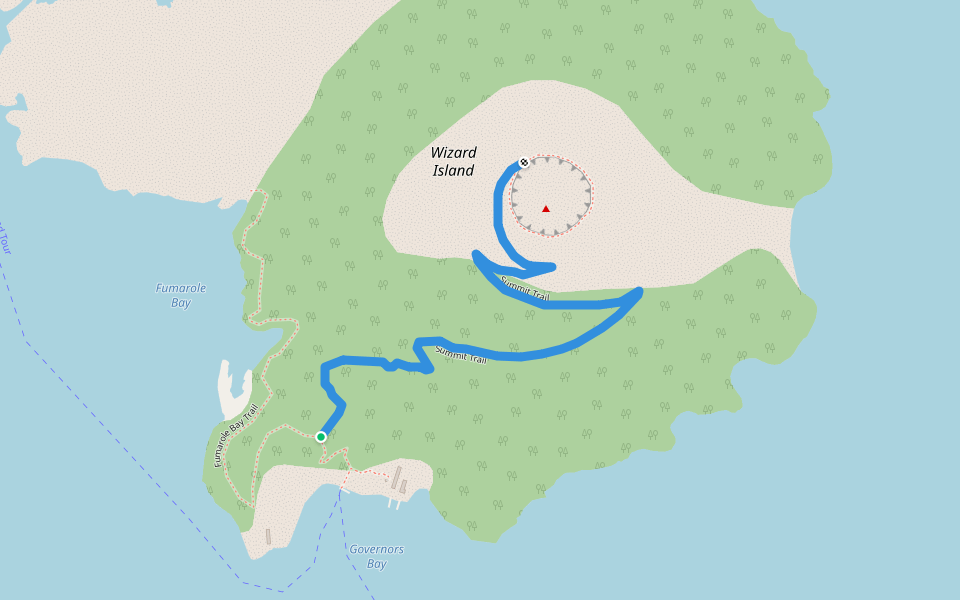 Summit Trail walking route map in CRATER LAKE