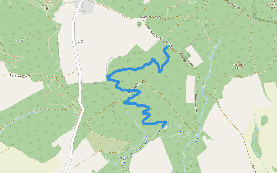 Pod Grzybkami walking route map in Gozdno