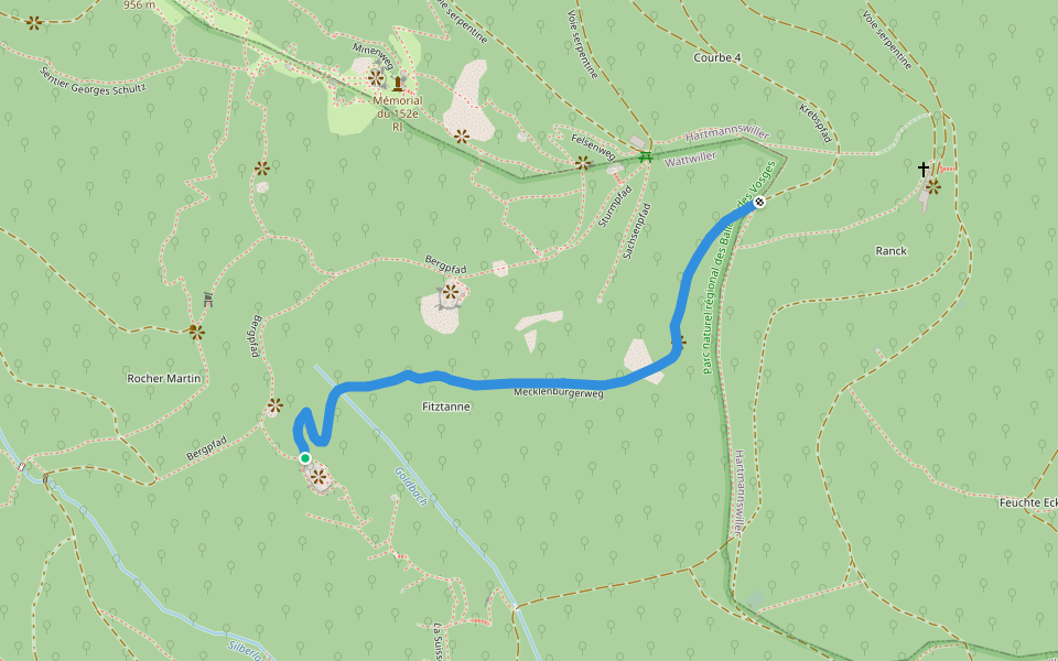 Mecklenburgerweg walking route map in Wattwiller