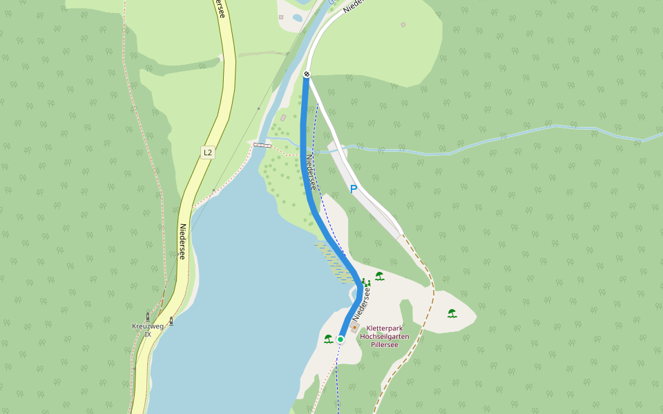 Niedersee walking route map in Sankt Ulrich am Pillersee