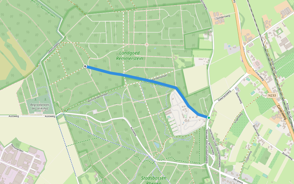 Wageningselaan walking route map in Rhenen