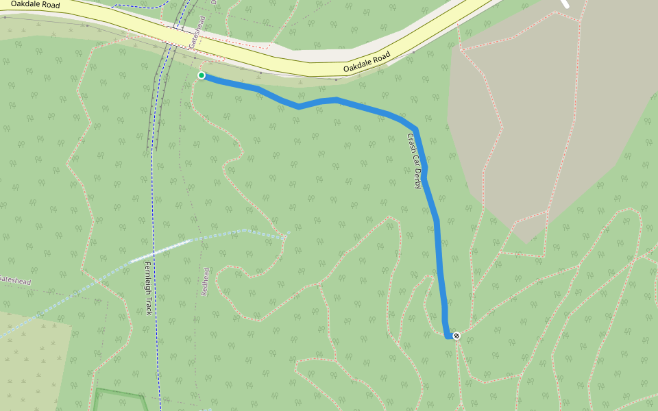 Crash Car Derby walking route map in Gateshead