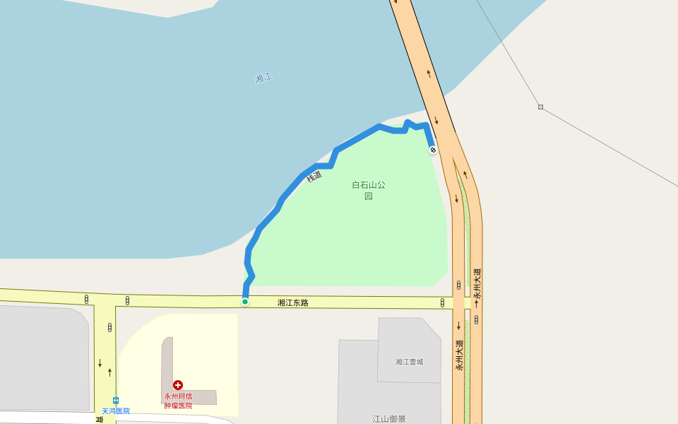栈道 walking route map in Yongzhou