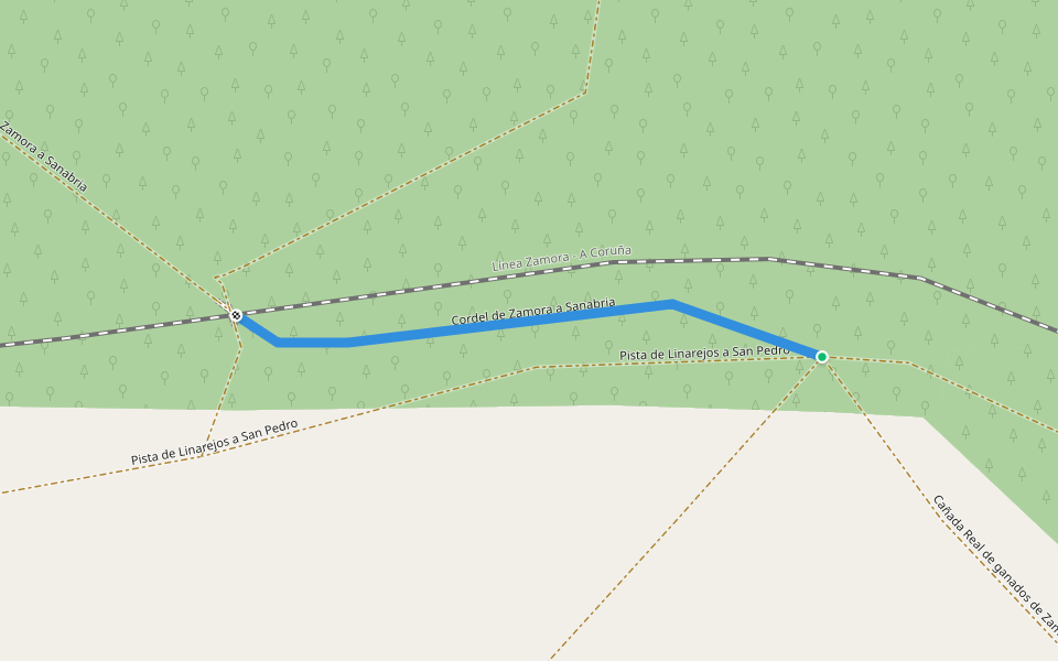 Cordel de Zamora a Sanabria walking route map in Manzanal de Arriba