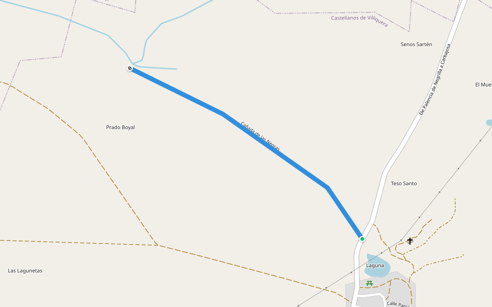 Cañada de las Negras walking route map in Castellanos de Villiquera