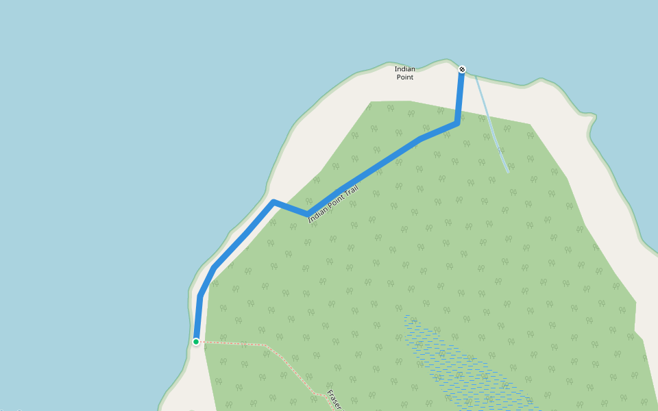 Indian Point Trail walking route map in Shearwater
