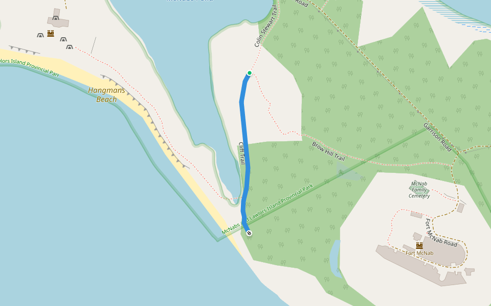 Cliff Trail walking route map in Shearwater
