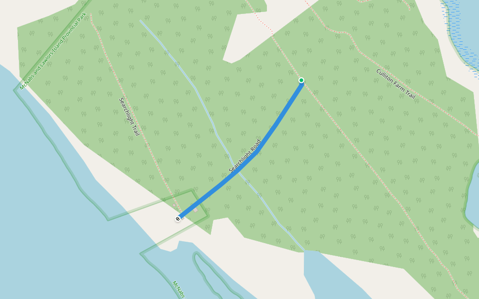 Searchlight Road walking route map in Shearwater