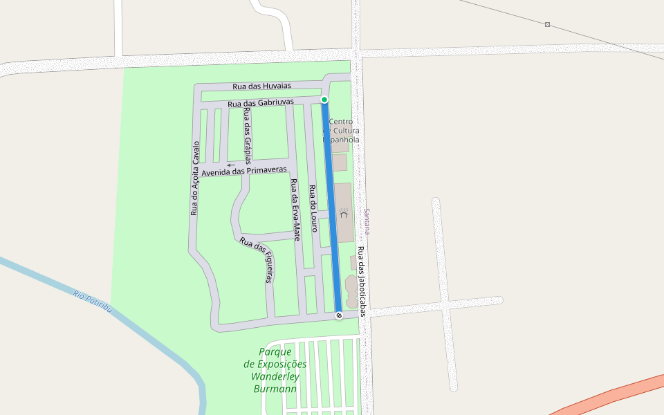 Rua dos Cedros walking route map in Ijuí