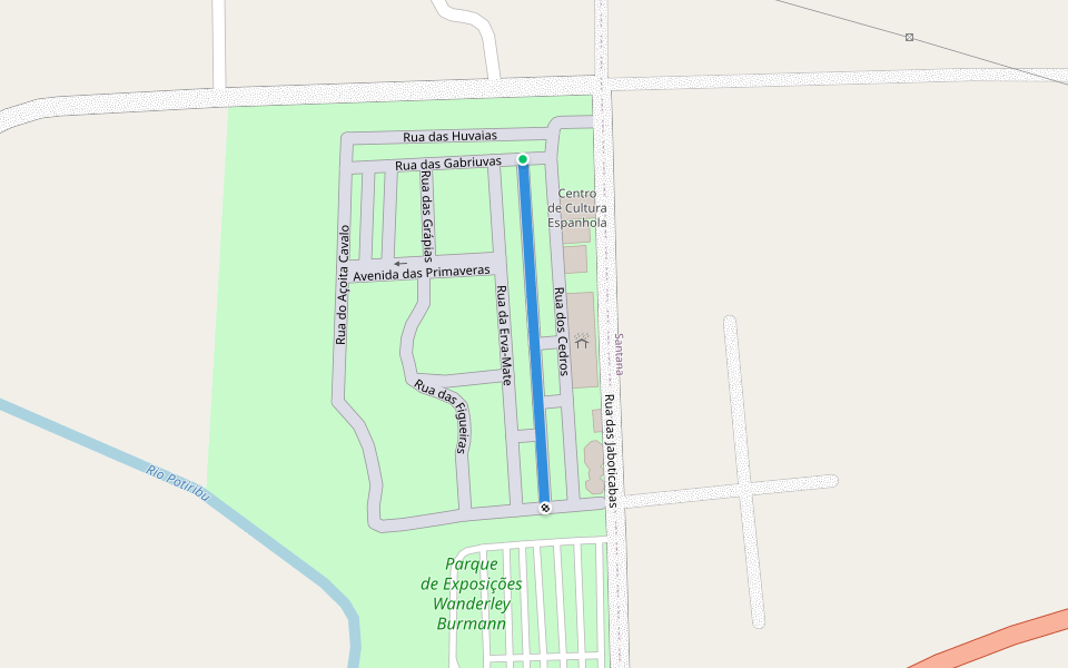 Rua do Louro walking route map in Ijuí
