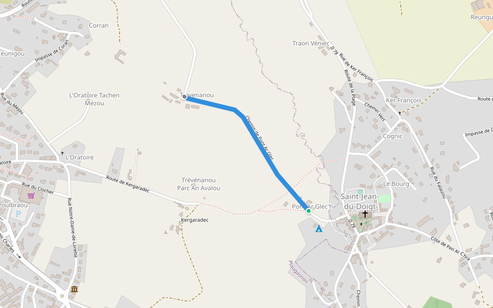 Chemin de Pont Ar Gler walking route map in Plougasnou