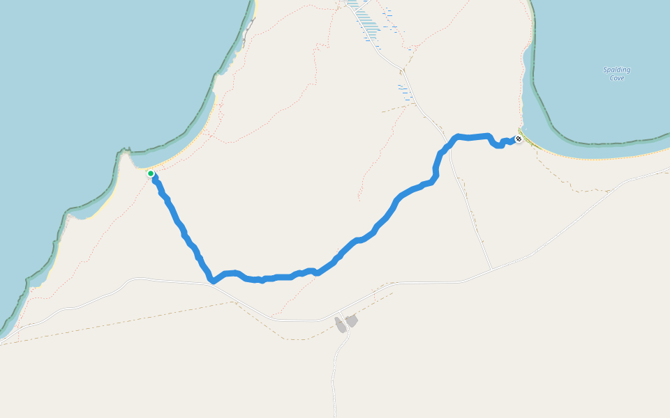 Woodcutters Beach to Spalding Cove walking route map in Lincoln National Park