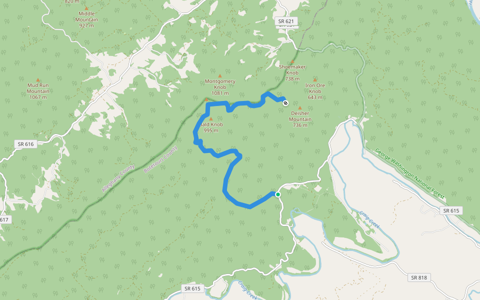 Hoop Hole walking route map in Eagle Rock