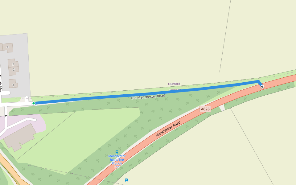 Old Manchester Road walking route map in Hazlehead