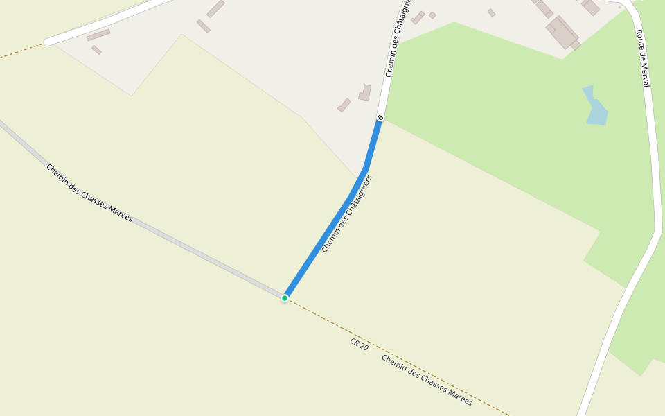 Chemin des Châtaigniers walking route map in Brémontier-Merval