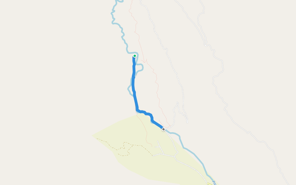 Sendero a Los Ciruelos walking route map in Guanchín