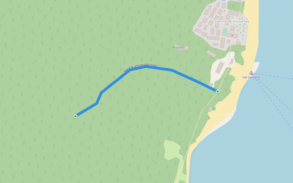 Vía a la antigua prisión walking route map in Popayán