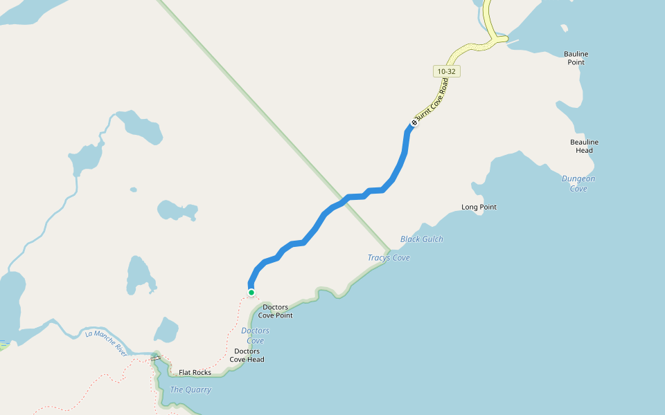 La Manche Village Path walking route map in Tors Cove