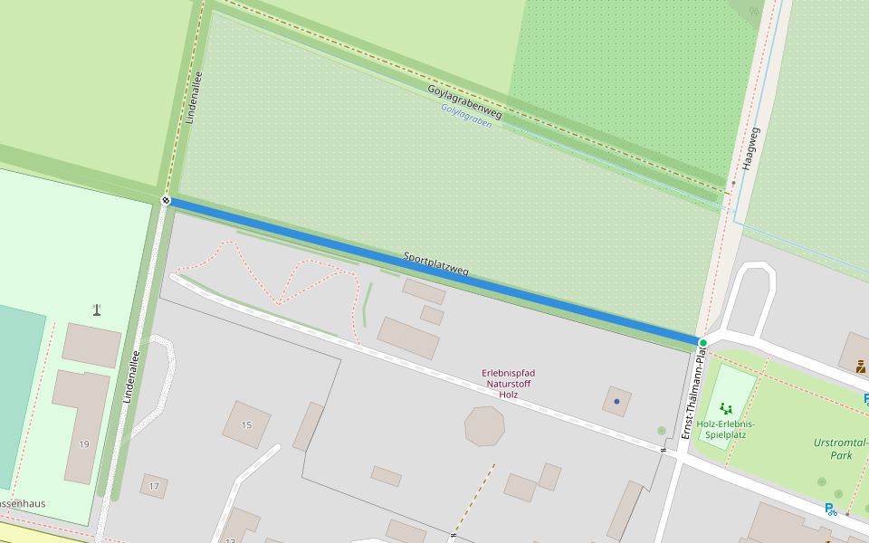 Sportplatzweg walking route map in Baruth/Mark