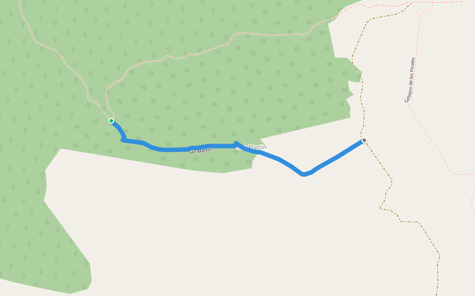 San Martin walking route map in San Martín