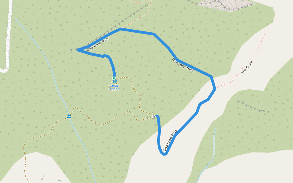 Dike Loop Track walking route map in Le Bons Bay