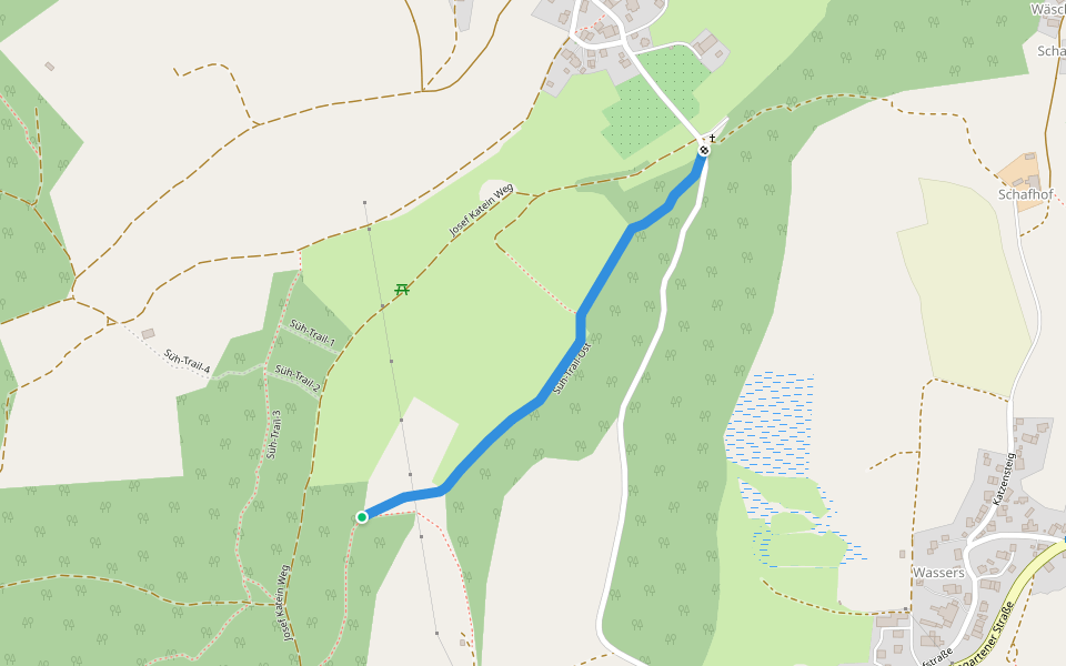 Süh-Trail-Ost walking route map in Wolfegg