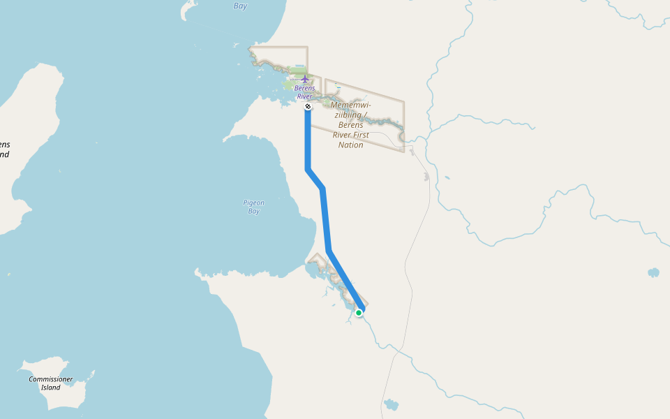 Old winter road walking route map in Gimli