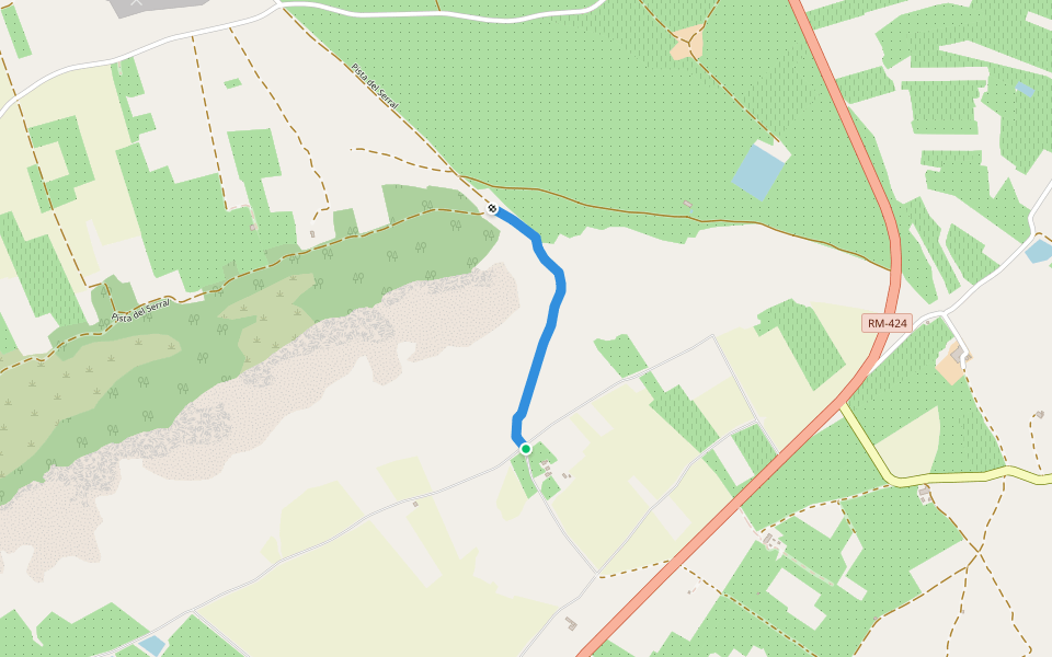 Cañada Real de los Serranos walking route map in Yecla