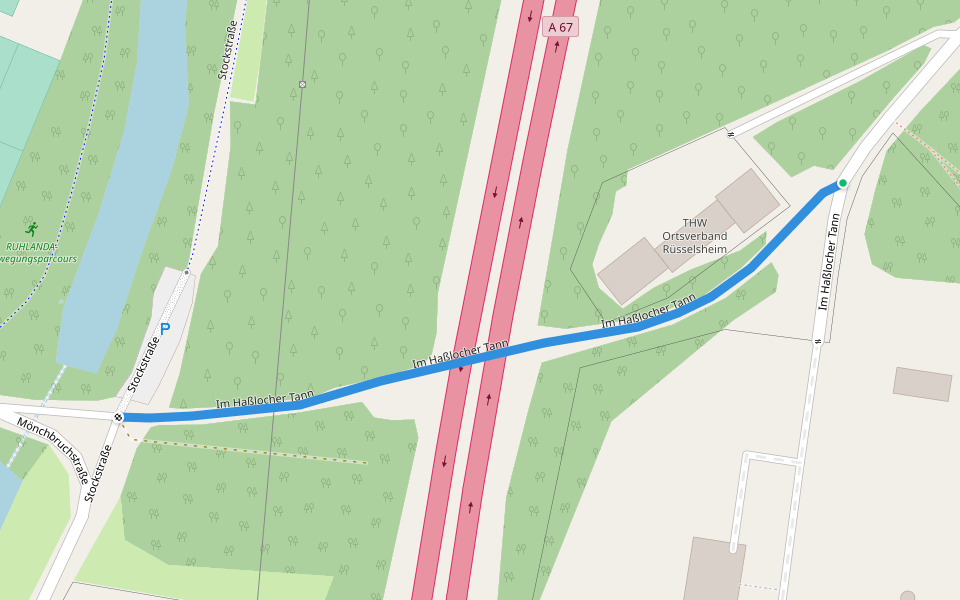 Im Haßlocher Tann walking route map in Rüsselsheim am Main