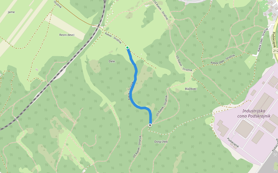Rakek - Stražnik walking route map in Rakek