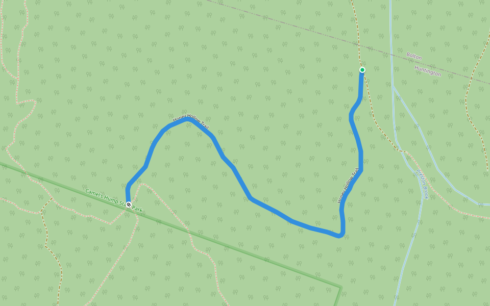 Honey Hollow Trail walking route map in Bolton