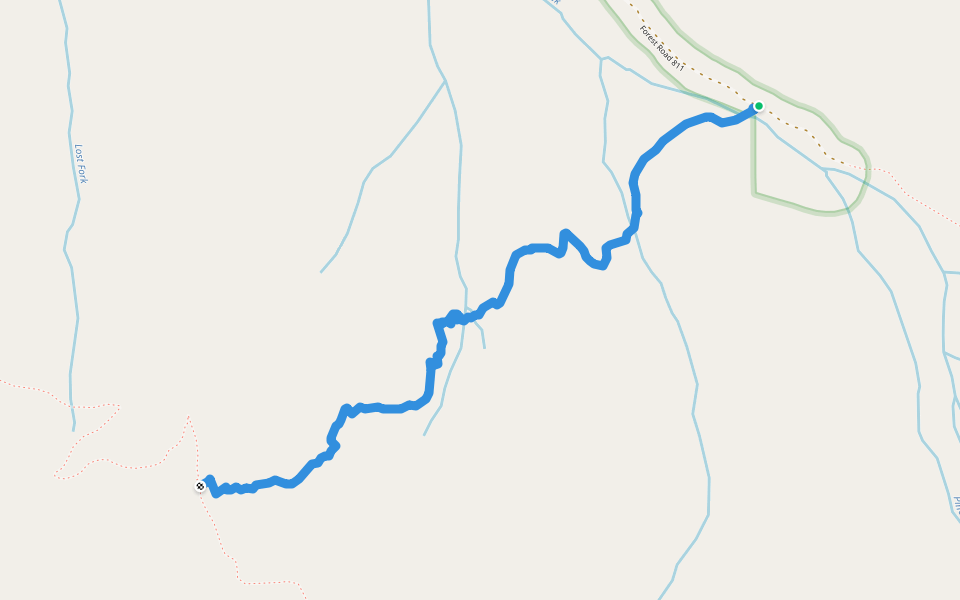 West Fork Pine Creek Trail #200 walking route map in Canyon City