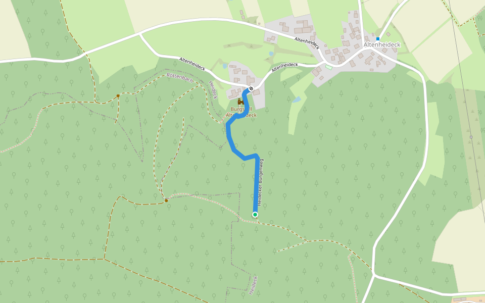 Heidecker Burgenweg walking route map in Heideck