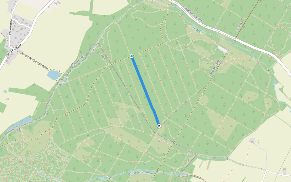 Sentier des Chevaux walking route map in Mérenvielle